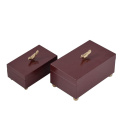 Mayco Home Organization 2 Piece Small Red Gift Wood Box with a Gold Bird